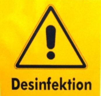 Desinfektion Schild